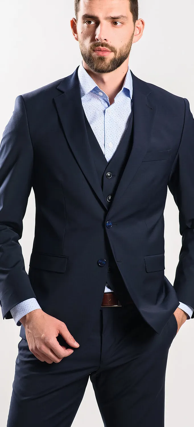 Alain Delon Gilet Abito Classico Elasticizzato Slim