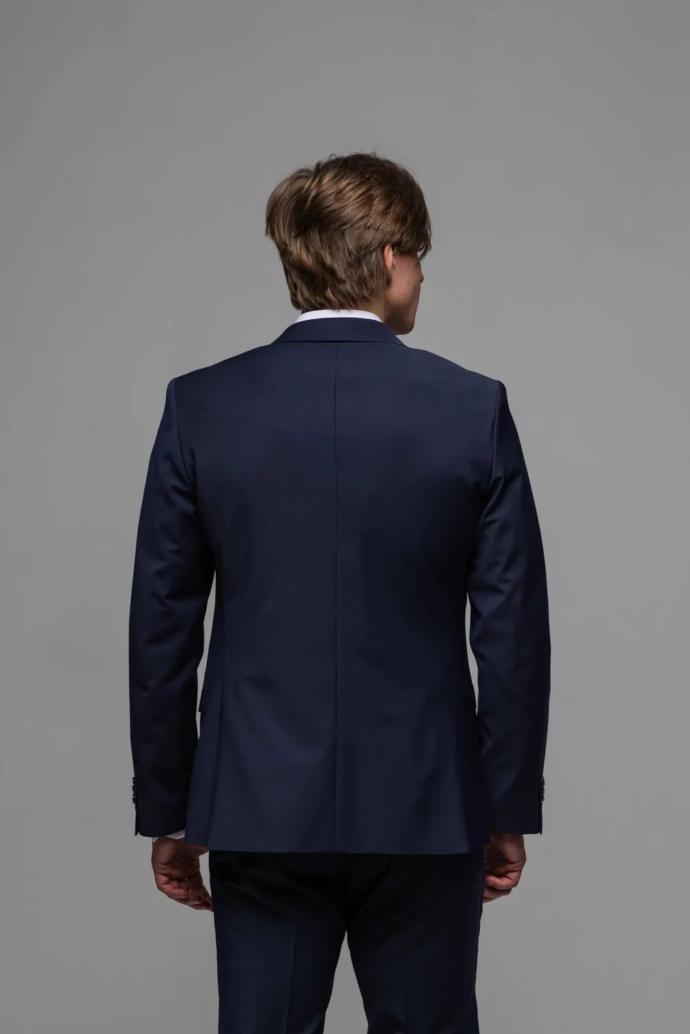 Alain Delon giacca blu basic slim fit uomo lana