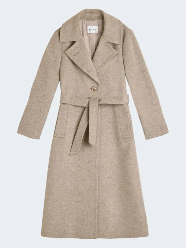 Sand Menswear Clareta Long cappotto cashmere beige champagne