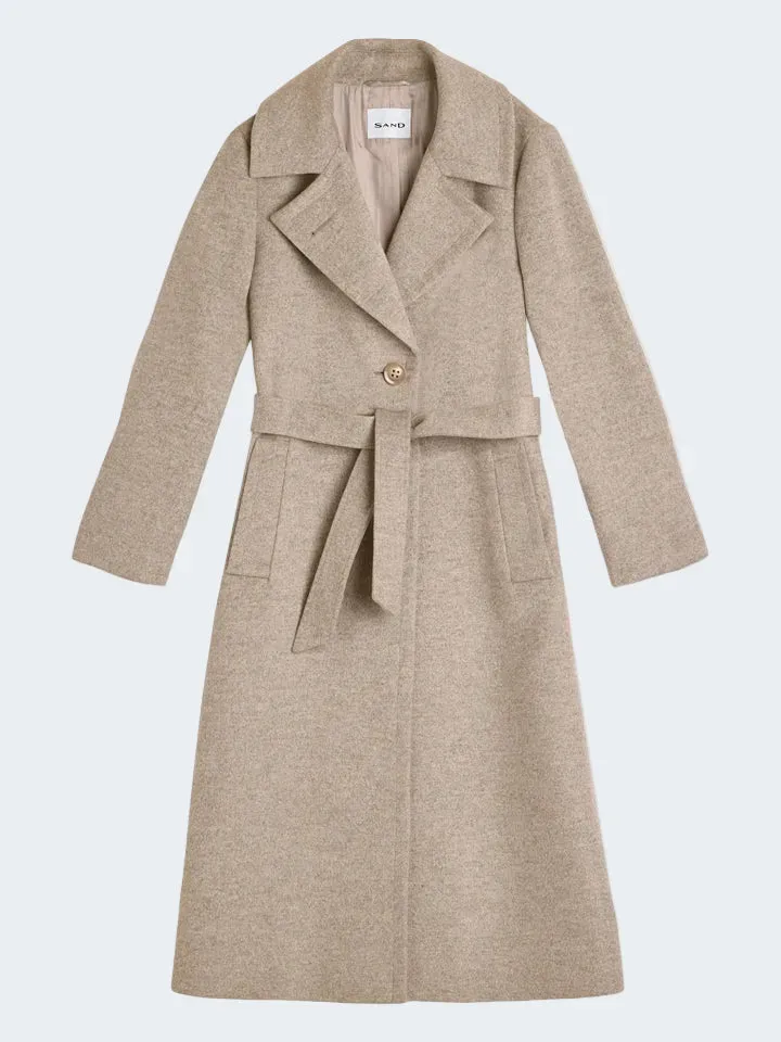 Sand Menswear Clareta Long cappotto cashmere beige champagne