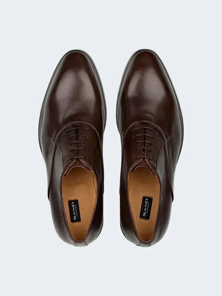 Sand F811 scarpe oxford uomo pelle marrone scuro