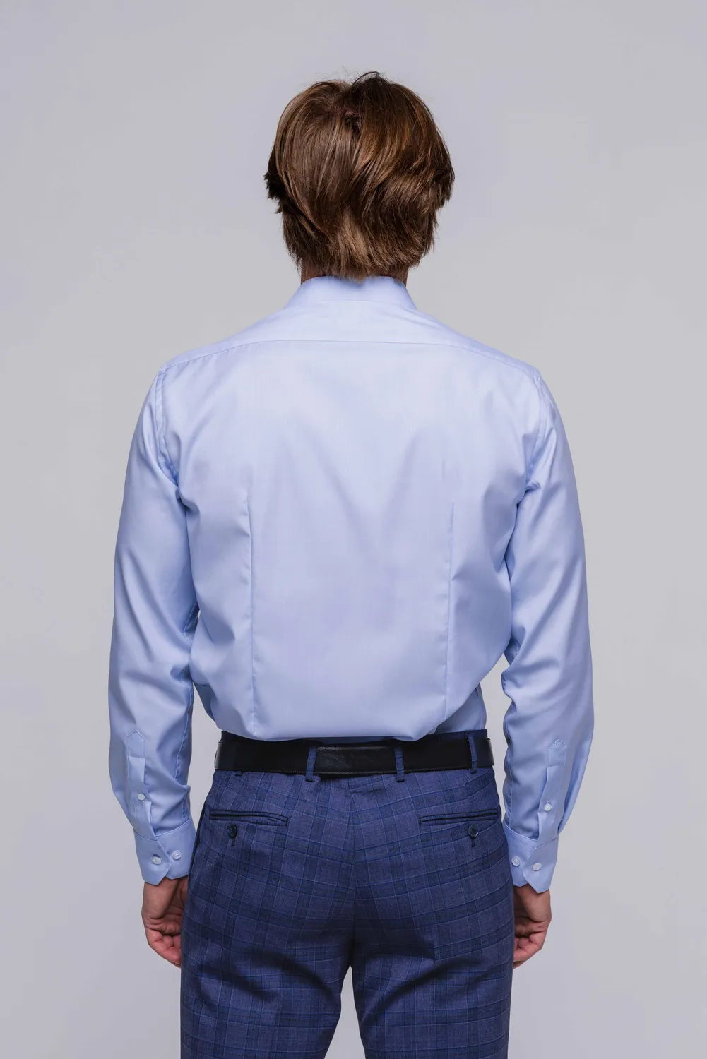 Alain Delon Extra Slim Fit camicia azzurra micro pois