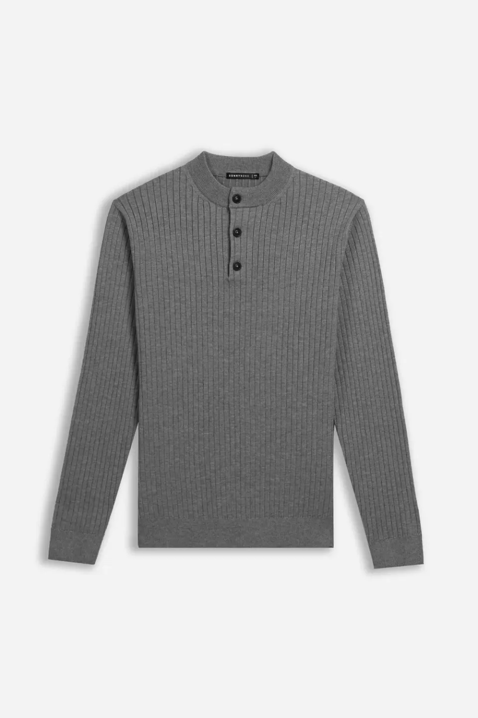 Sonny Bono Maglia Serafino a Coste Grigio Medio