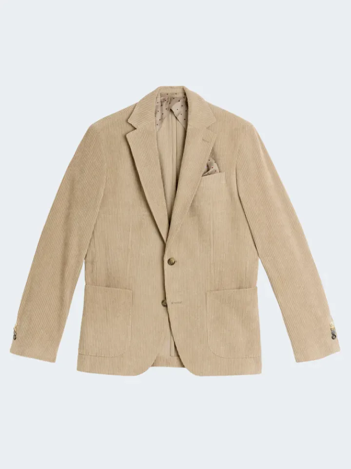 Sand Menswear Tech Cord Star blazer velluto camel