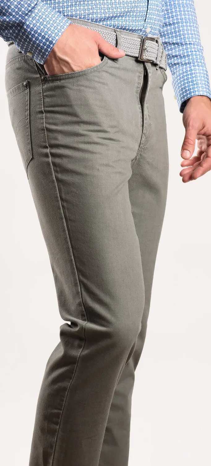 Alain Delon jeans grigio slim fit elasticizzato cotone
