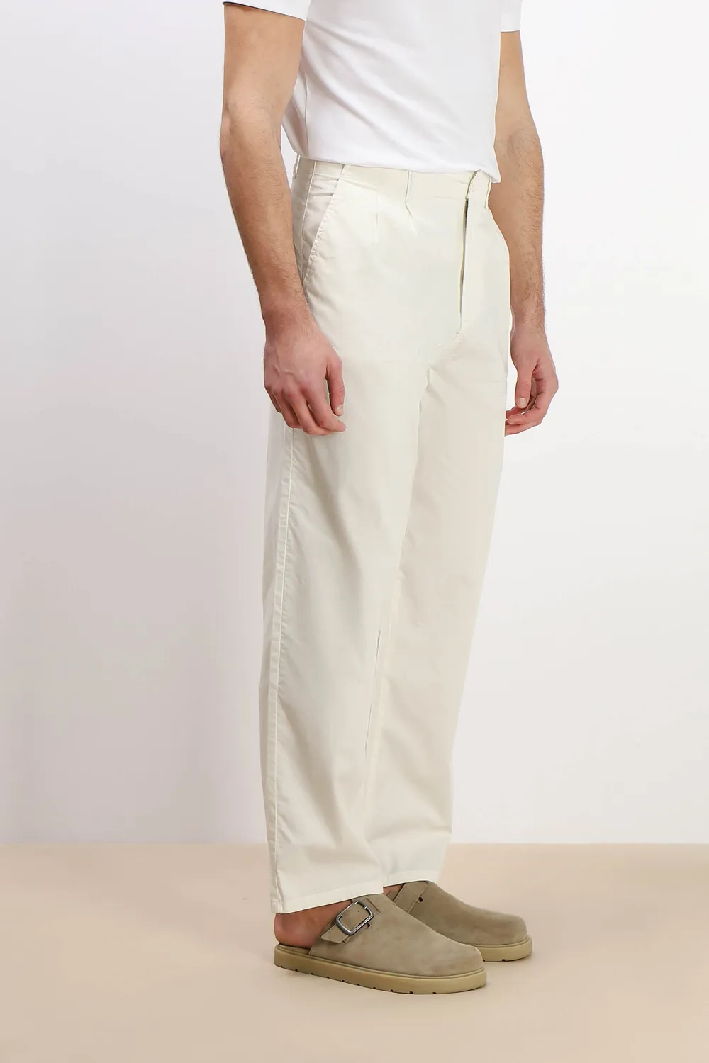 Sonny Bono pantalone chino doppia pence gesso