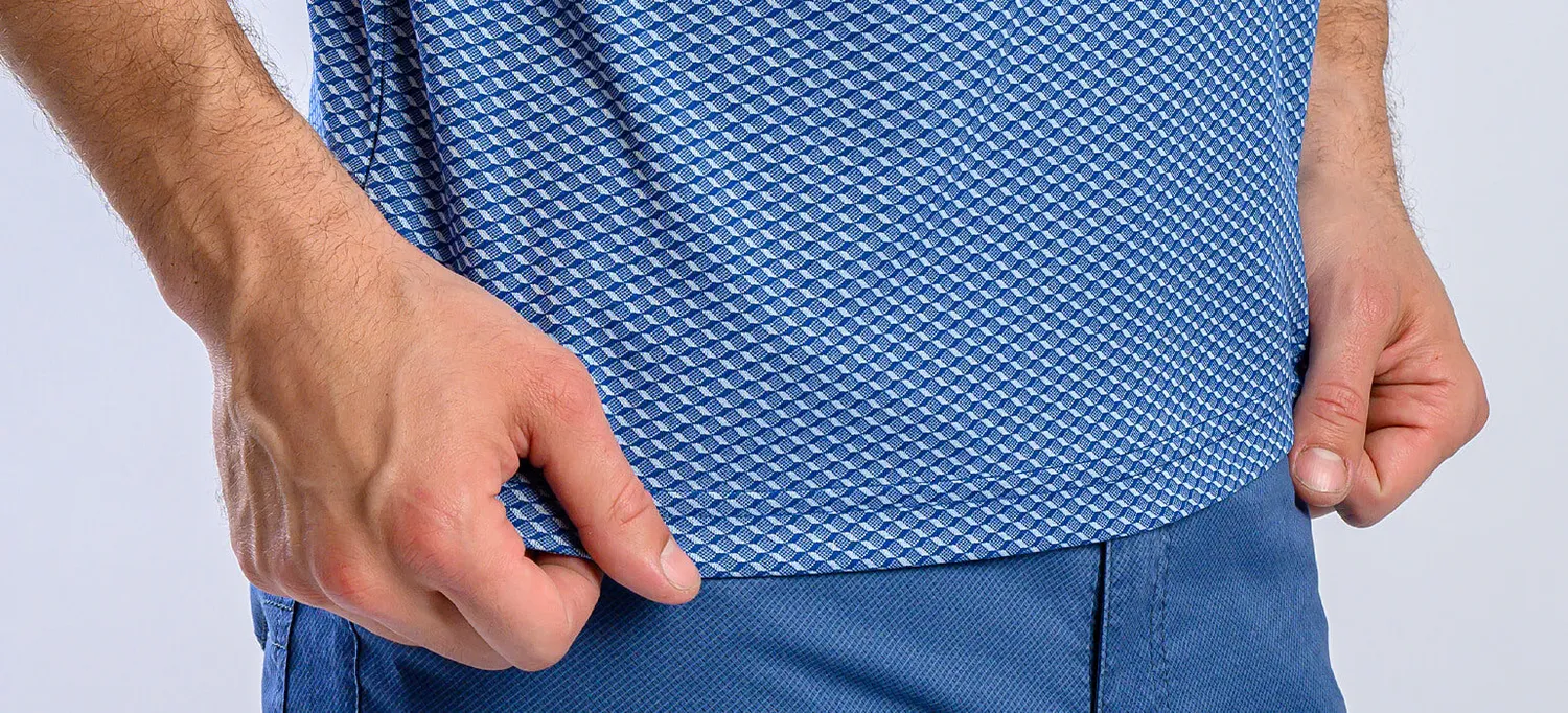 Alain Delon Polo Blu Quadri Slim Fit L cotone