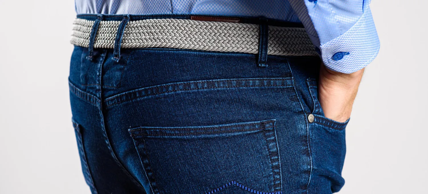 Alain Delon jeans blu scuro slim fit elasticizzati