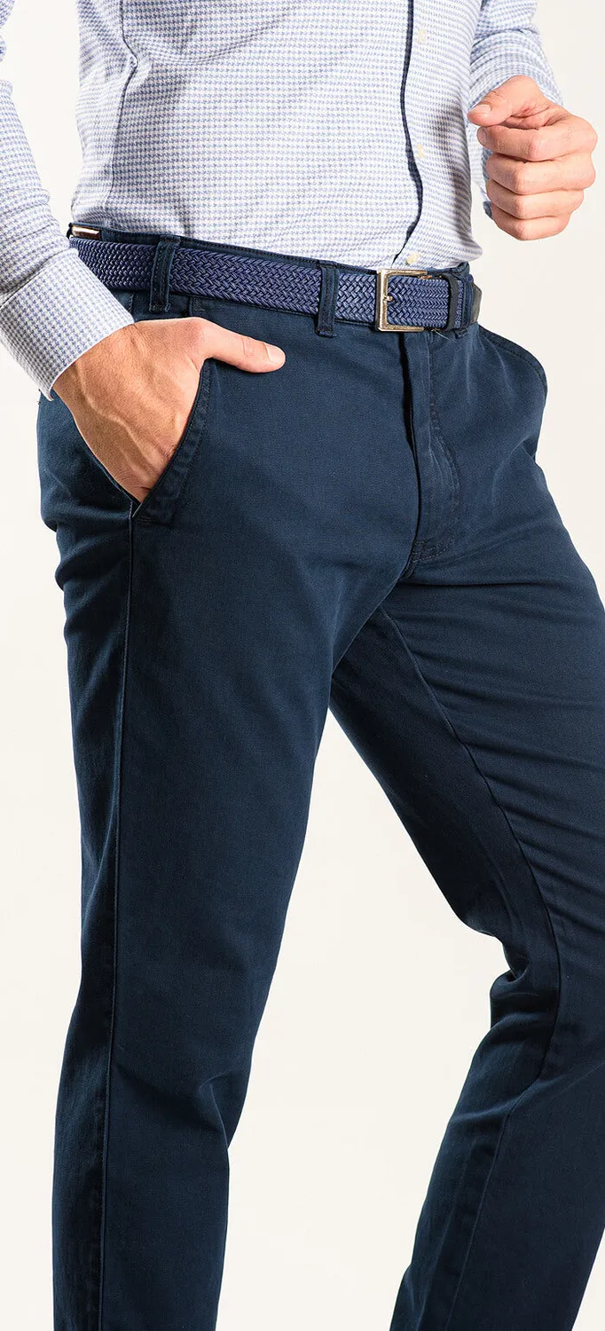 Alain Delon Pantaloni Blu Cotone Uomo Slim 35/34