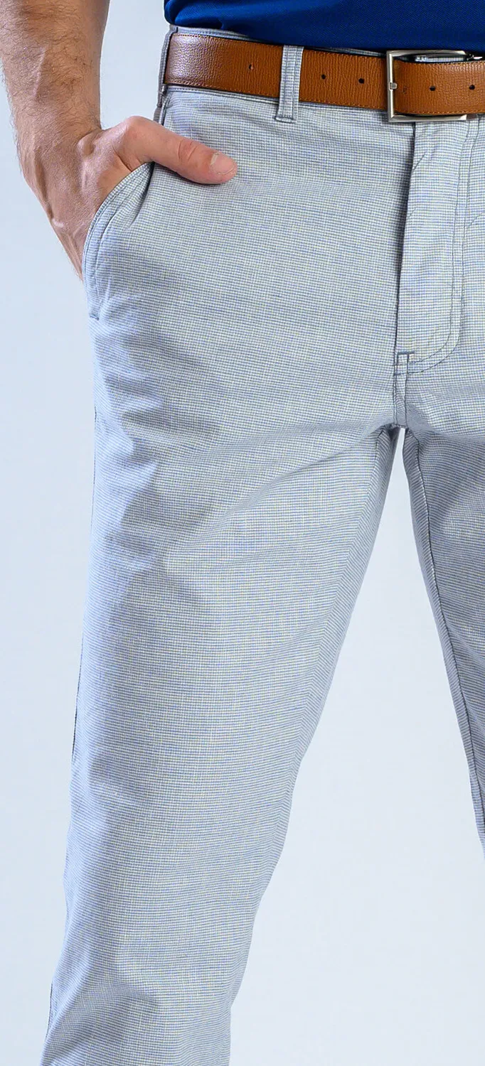 Alain Delon chino pepito grigio-blu lino slim fit