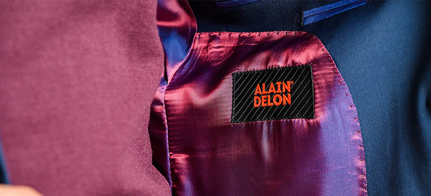 Alain Delon abito slim fit blu navy elasticizzato