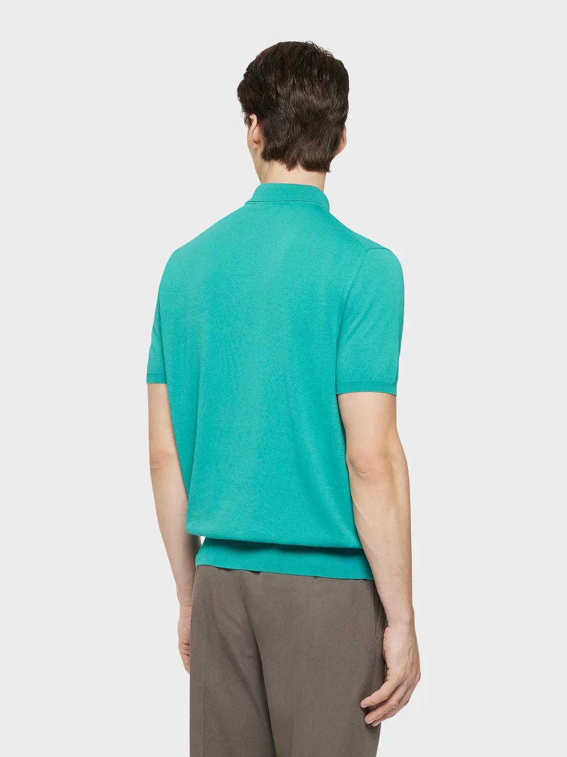 Caruso Butterfly polo cotone verde smeraldo uomo