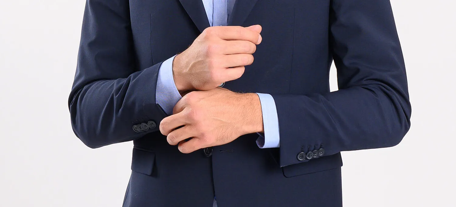 Alain Delon Basic giacca abito blu navy monopetto lana