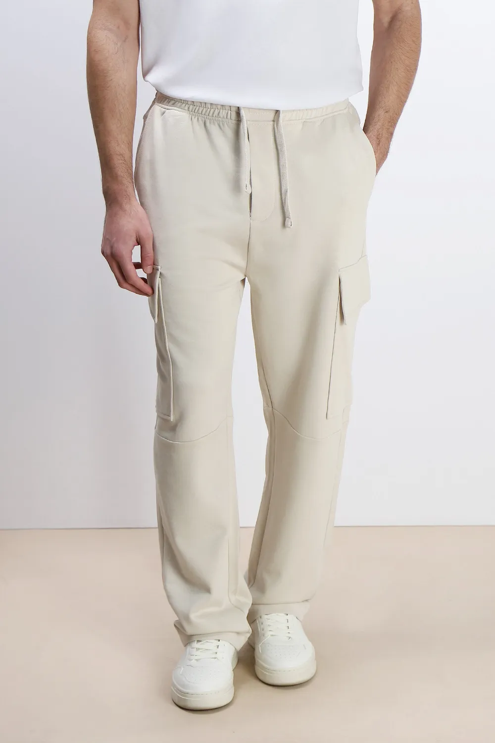 Sonny Bono Pantalone Jogger Felpa Beige Chiaro