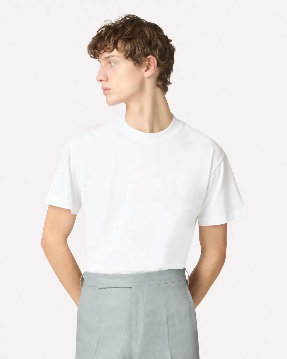 Lardini T-shirt jersey cotone bianca mercerizzato