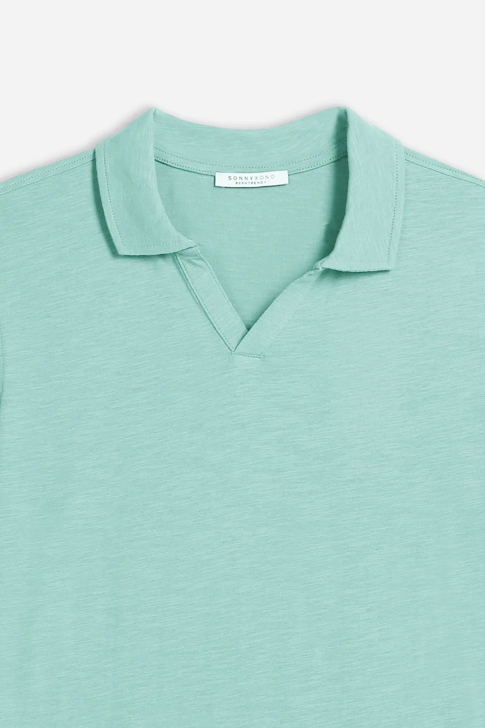Sonny Bono Slub Derby Polo Verde Acqua cotone