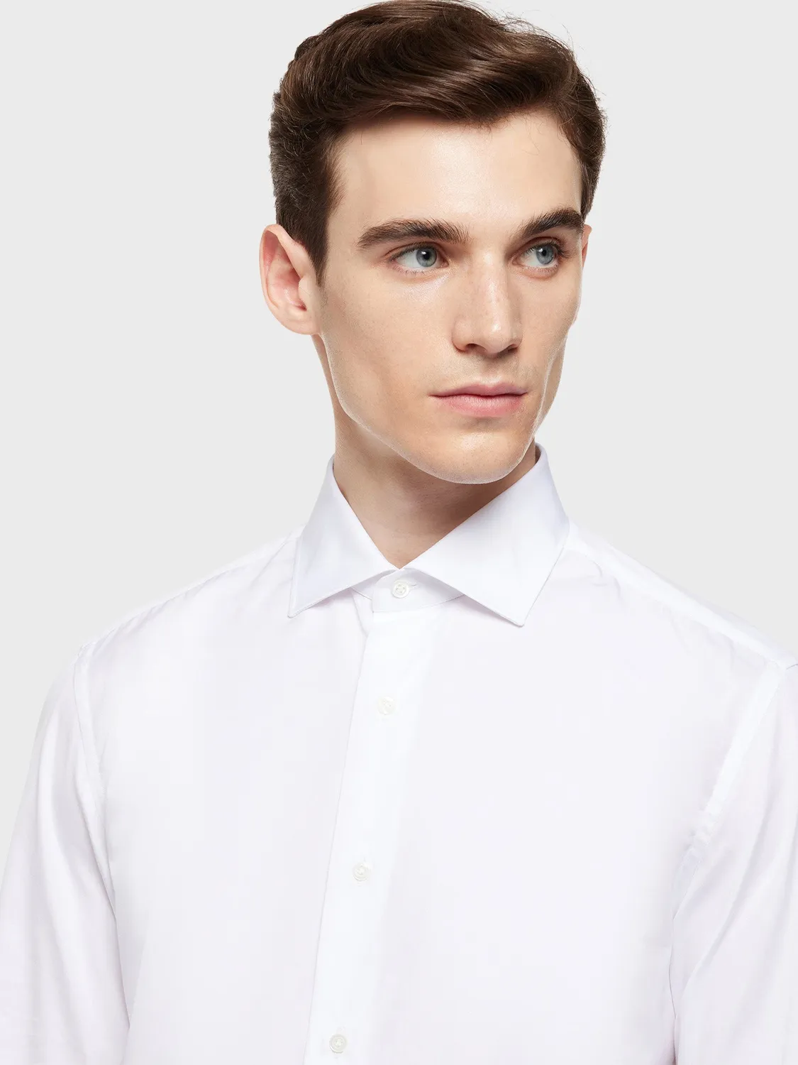 Caruso Butterfly camicia slim cotone bianca popeline
