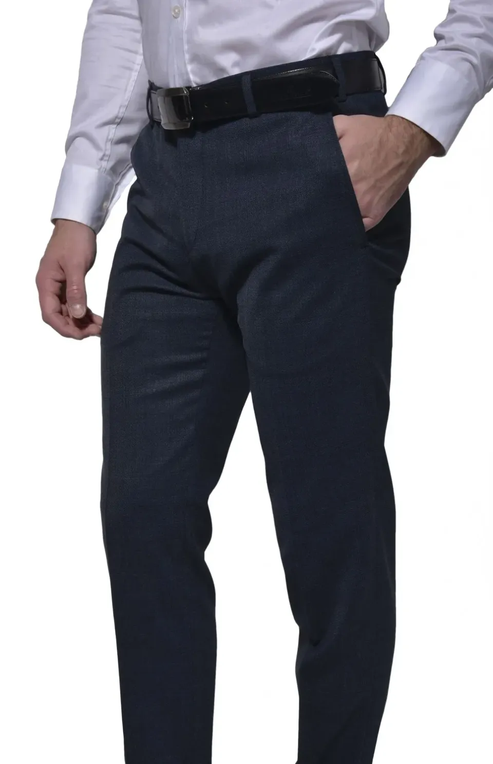 Alain Delon pantalone abito grigio blu 46 antistiro