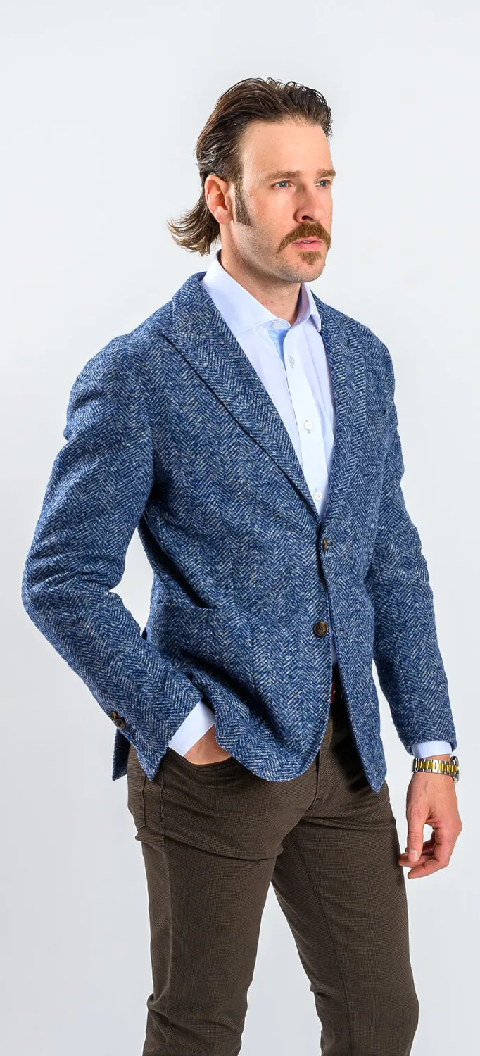 Alain Delon Slim Fit giacca blu fantasia gallo