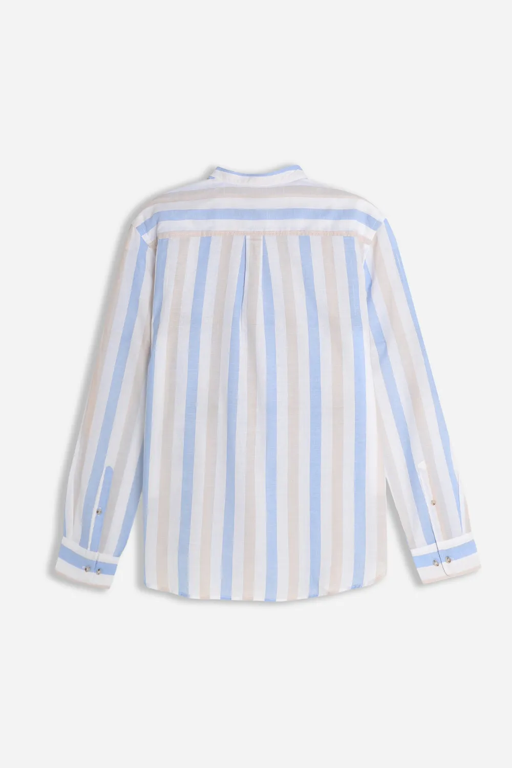 Sonny Bono Collo Coreano Camicia Azzurro Cotone Slub