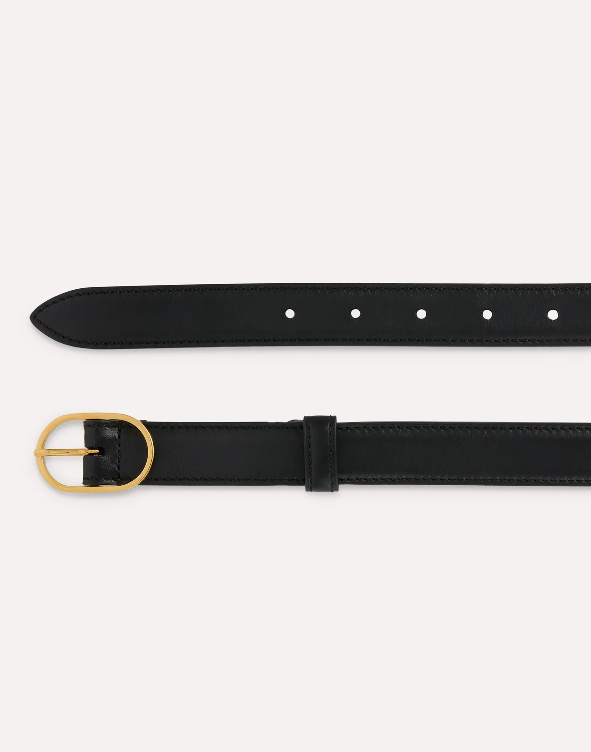 Lardini Cintura Nera in Pelle Fibbia Ovale 25 mm