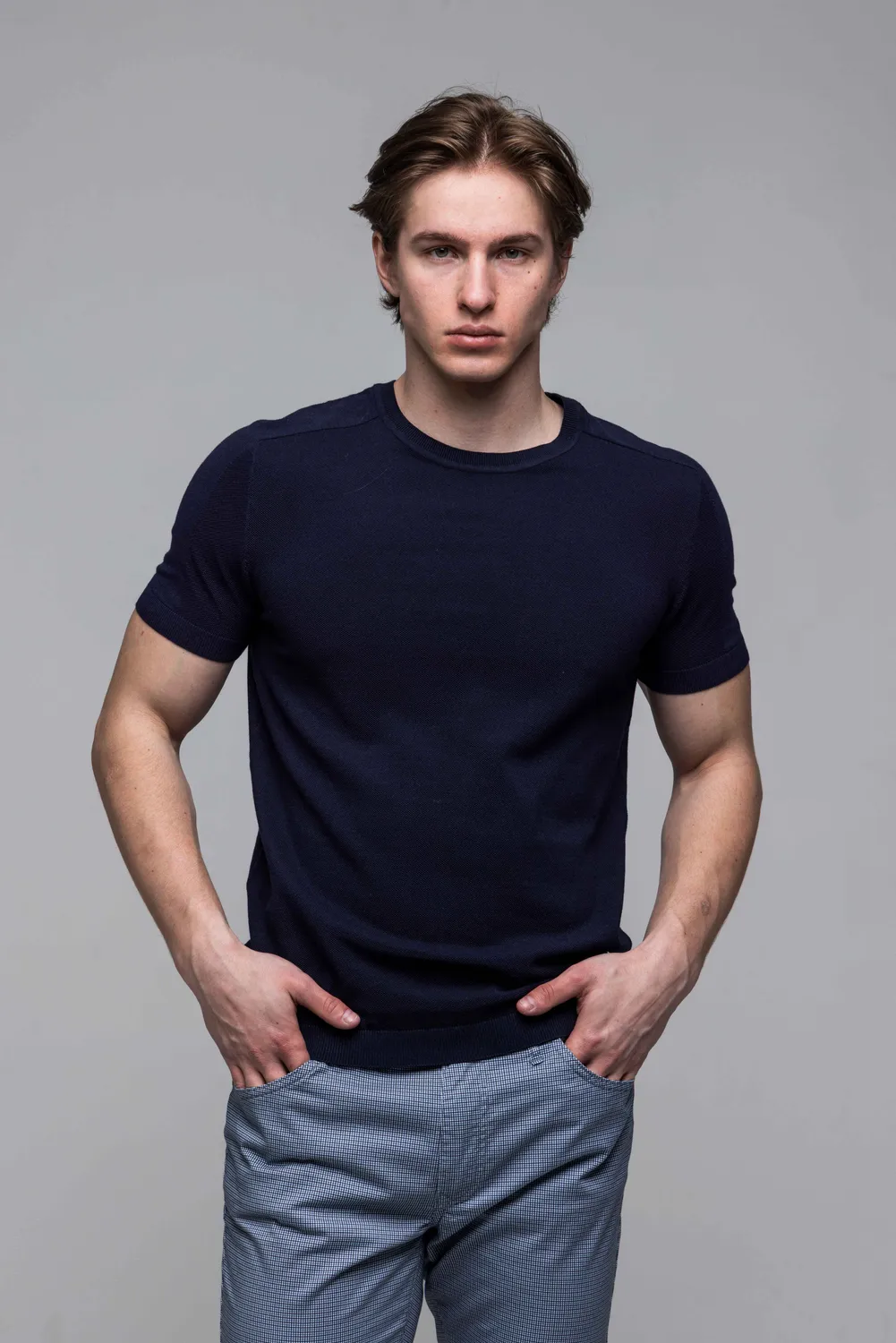 Alain Delon T-Shirt Blu Maglia Cotone 100% L
