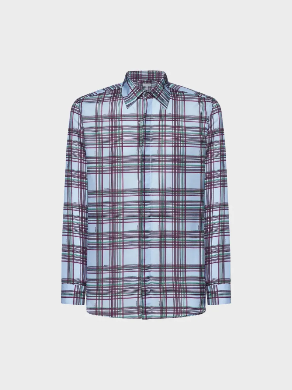 Caruso Butterfly Camicia Seta Cotone Principe di Galles