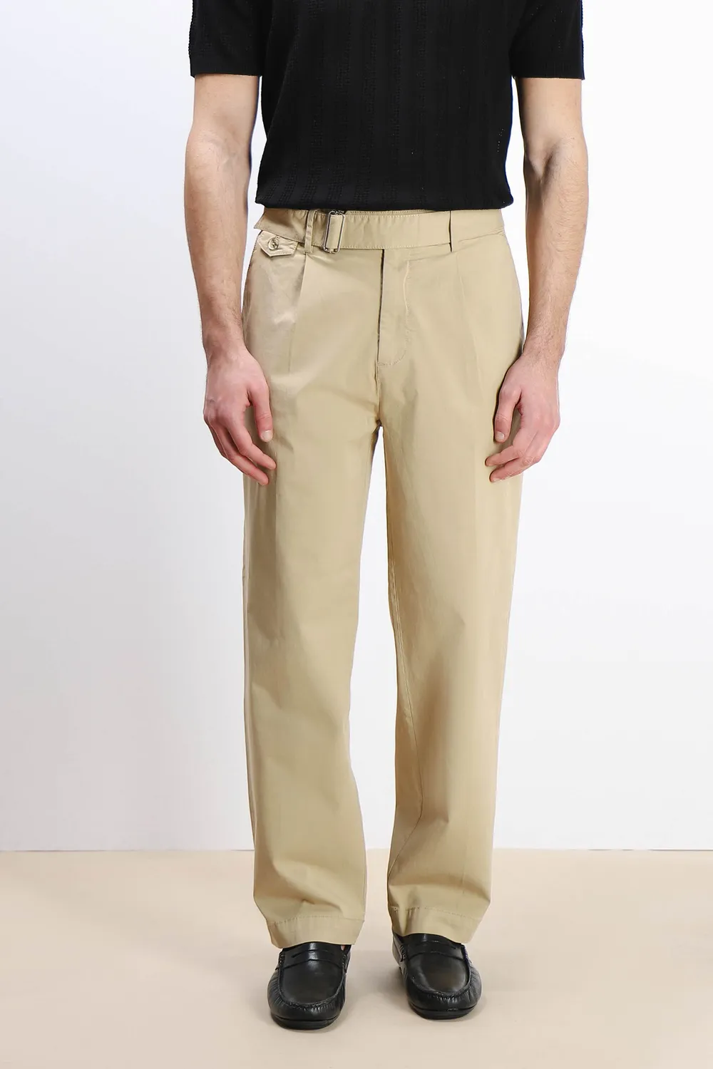 Sonny Bono Chino pantalone beige doppia pence