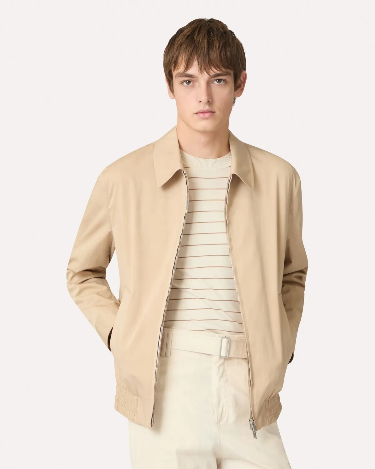 Lardini giacca camicia cammello cotone seta elasticizzata