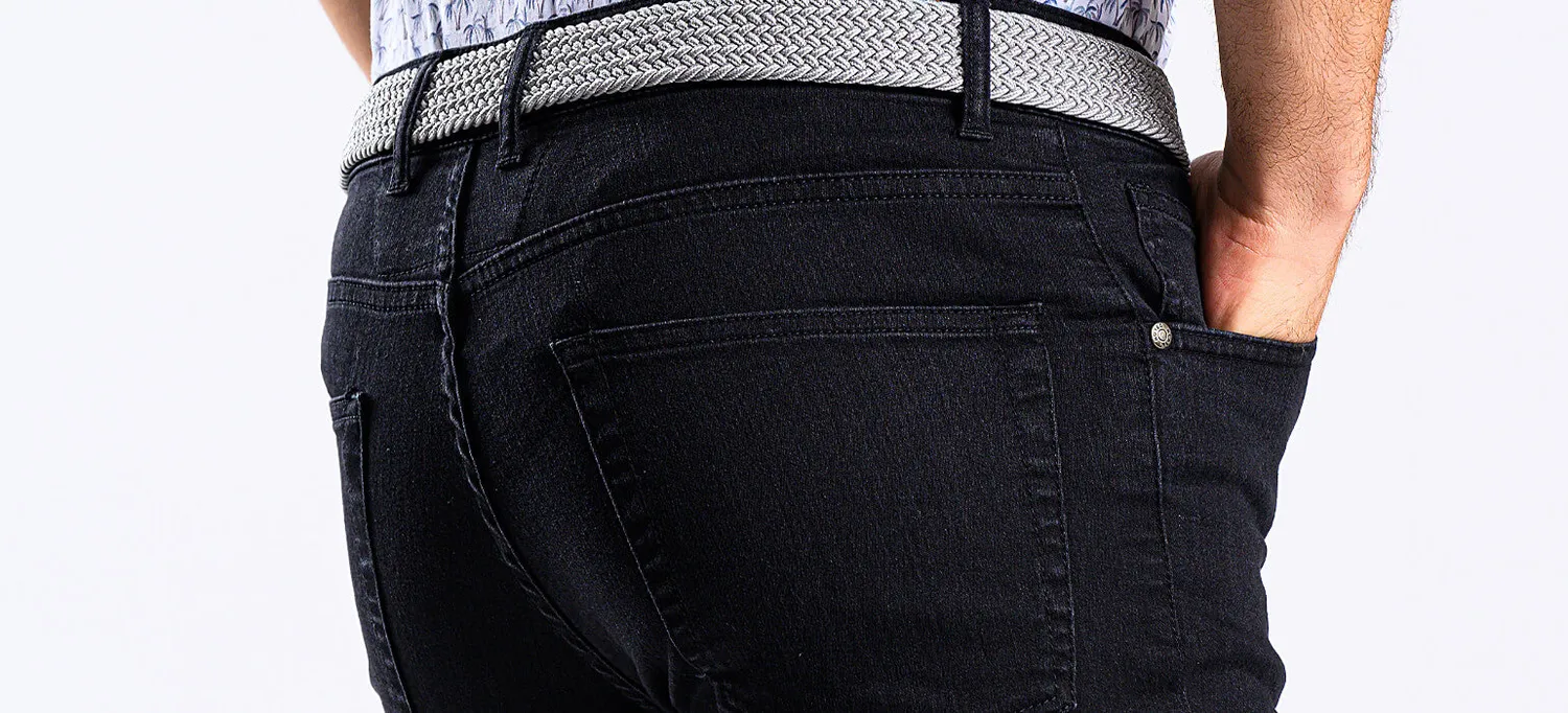 Alain Delon short jeans nero slim fit 35/32 cotone