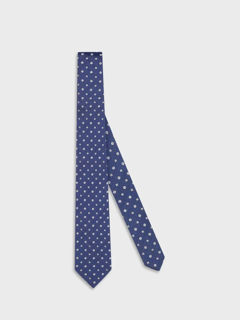 Caruso Norma cravatta seta jacquard blu