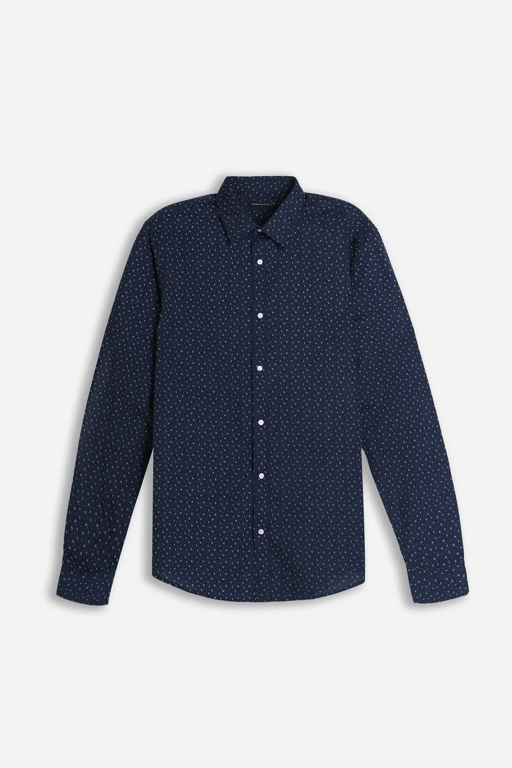 Sonny Bono camicia microfantasia blu poliestere cotone