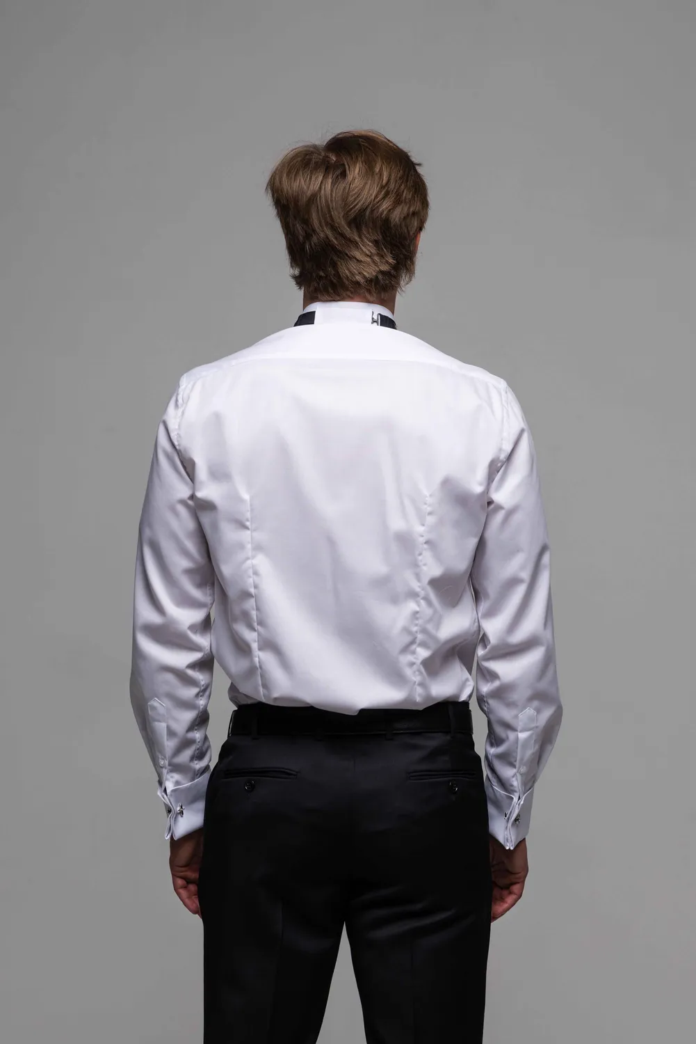 Alain Delon camicia smoking bianca extra slim fit gemelli