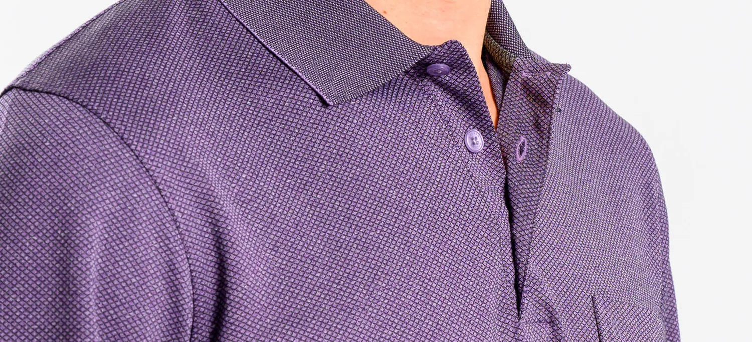 Alain Delon polo manica lunga viola micropima cotone