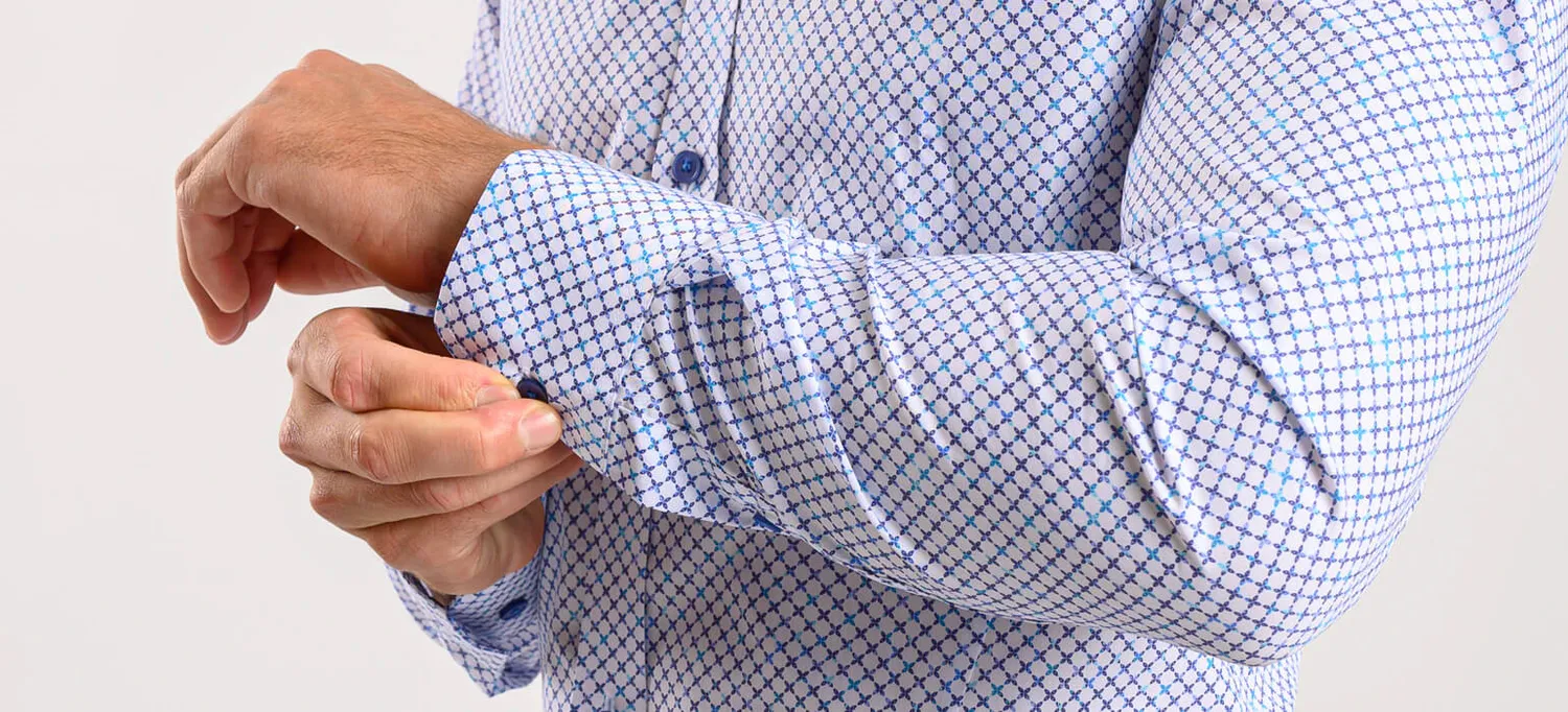 Alain Delon camicia bianca croci blu extra slim fit cotone