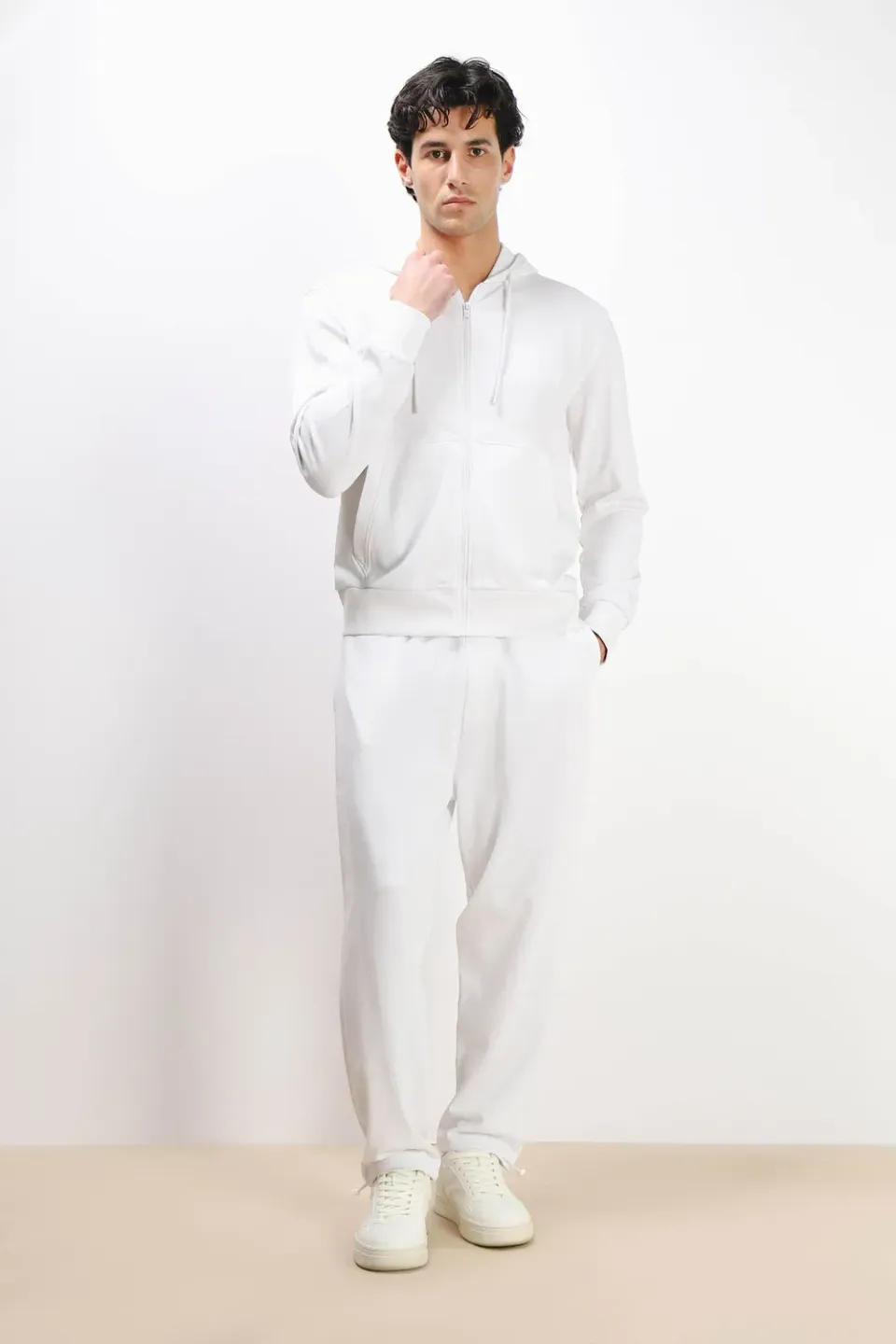 Sonny Bono Pantalone Felpa Coulisse Fondo Bianco