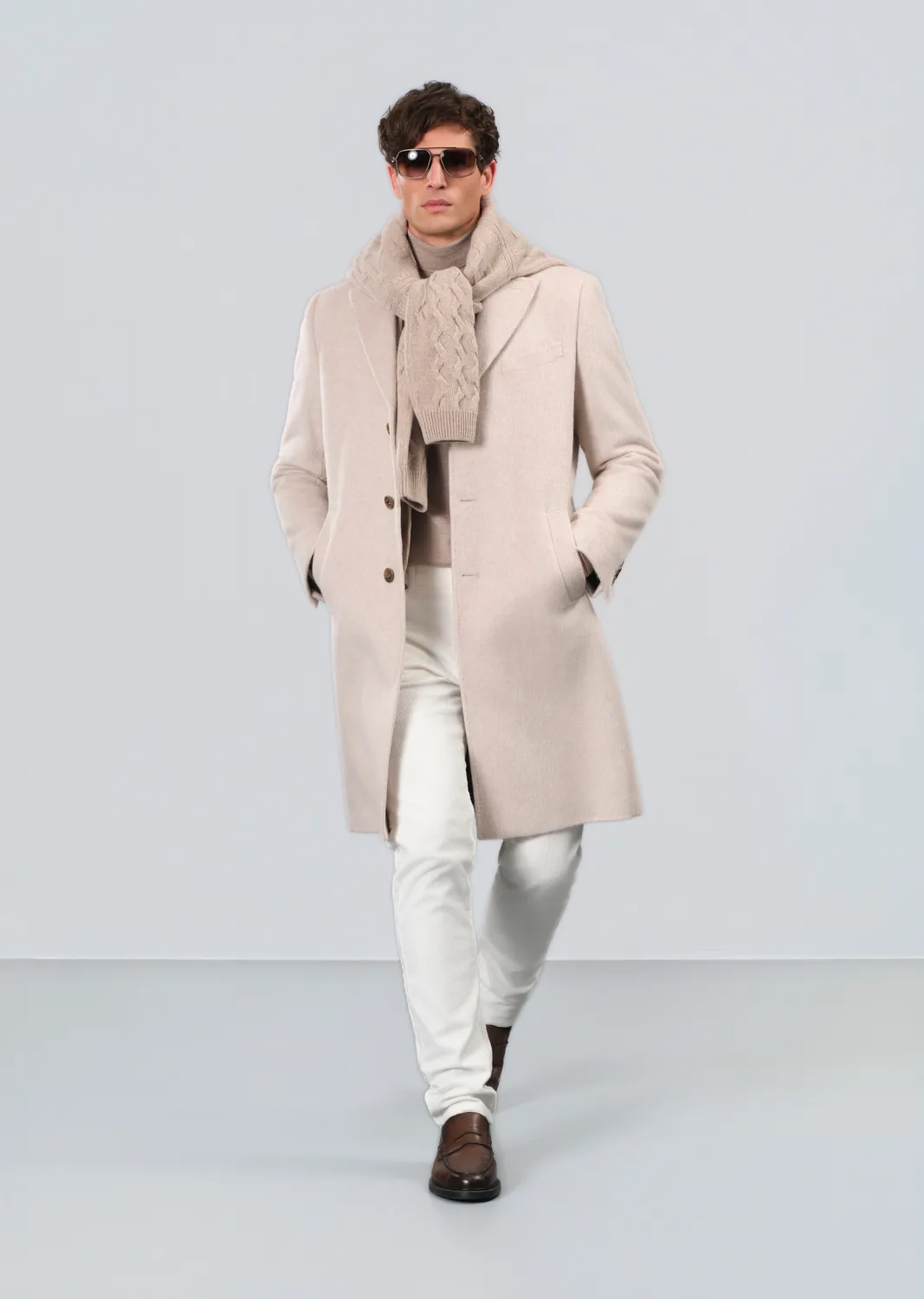 Sand Menswear Sultan cappotto lungo alpaca beige
