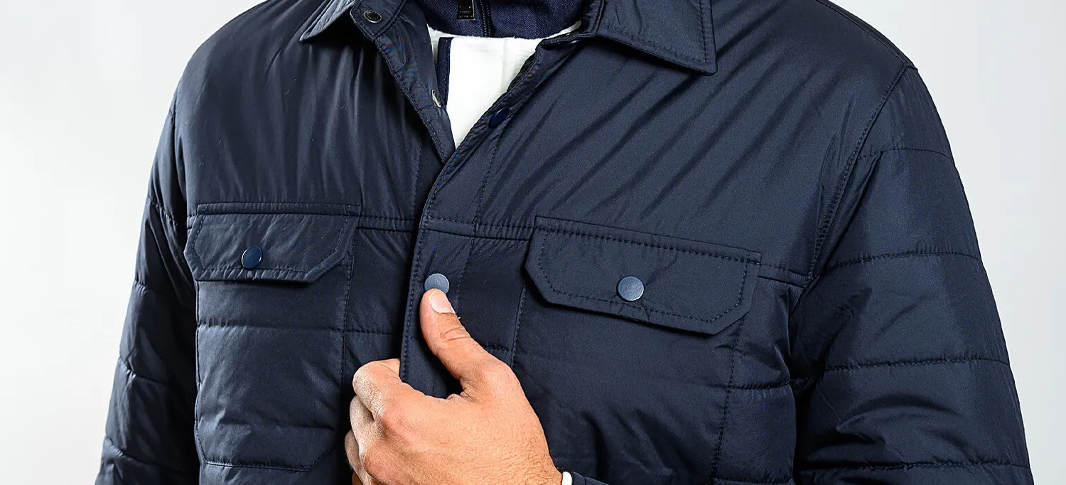 Alain Delon giacca camicia blu navy M antivento