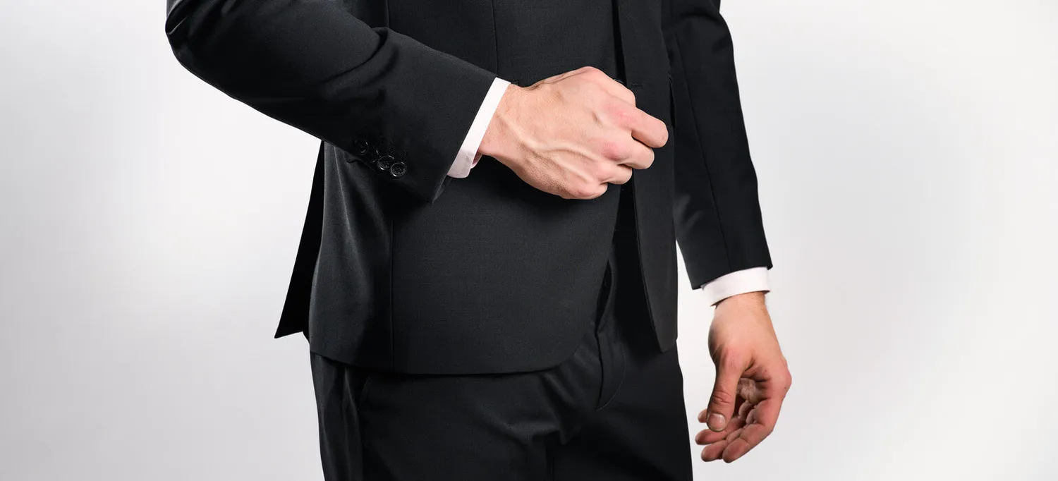 Alain Delon abito nero slim fit monopetto