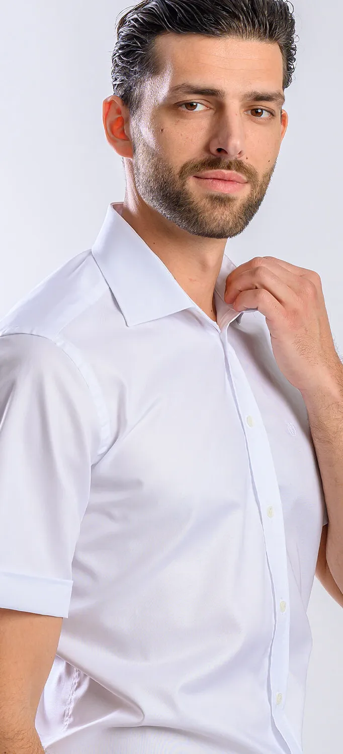 Alain Delon camicia bianca Extra Slim Fit manica corta