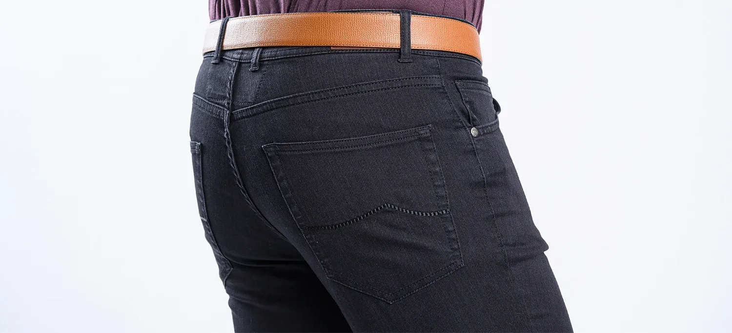 Alain Delon jeans slim neri effetto slavato elasticizzati
