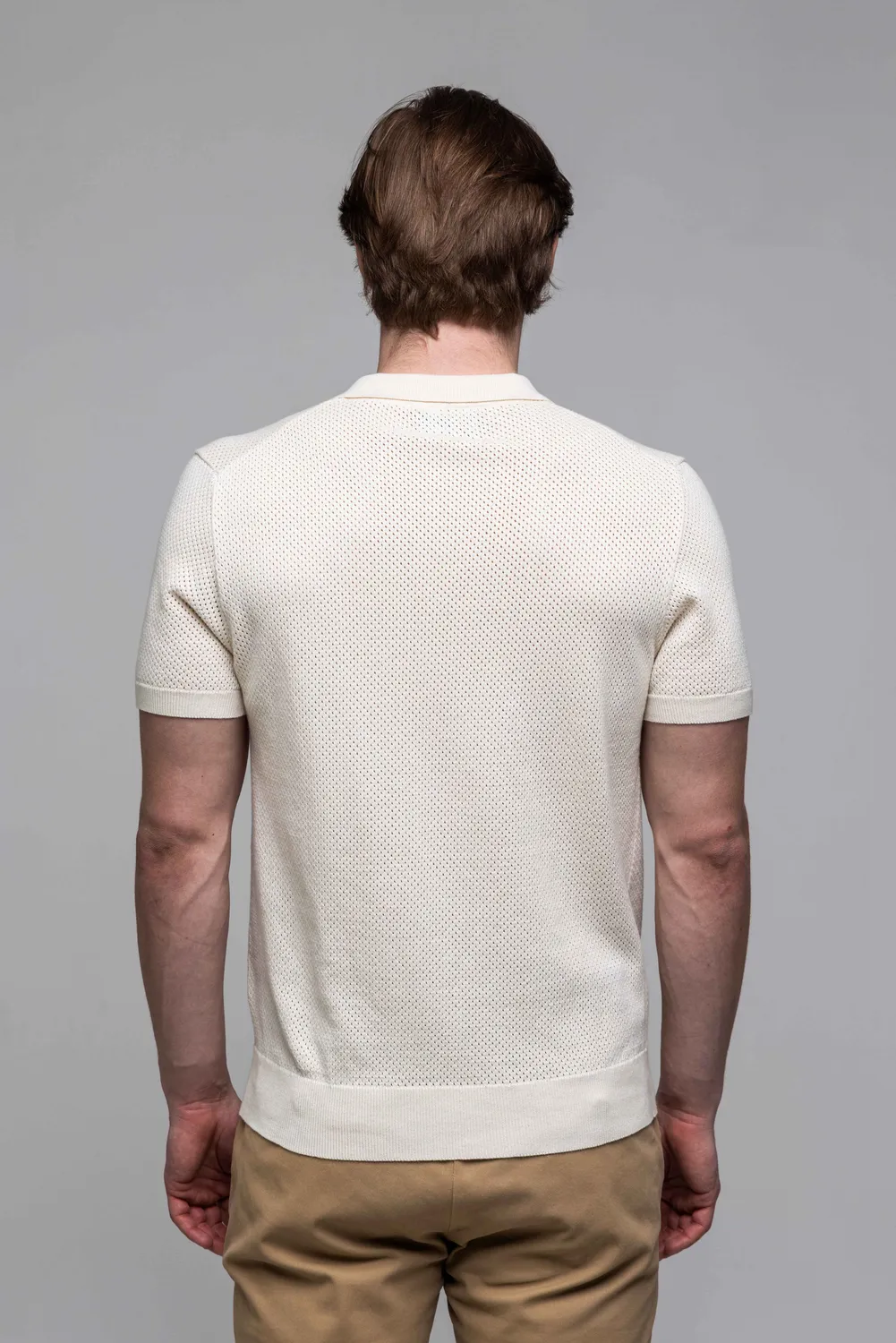 Alain Delon polo crema traforata in cotone