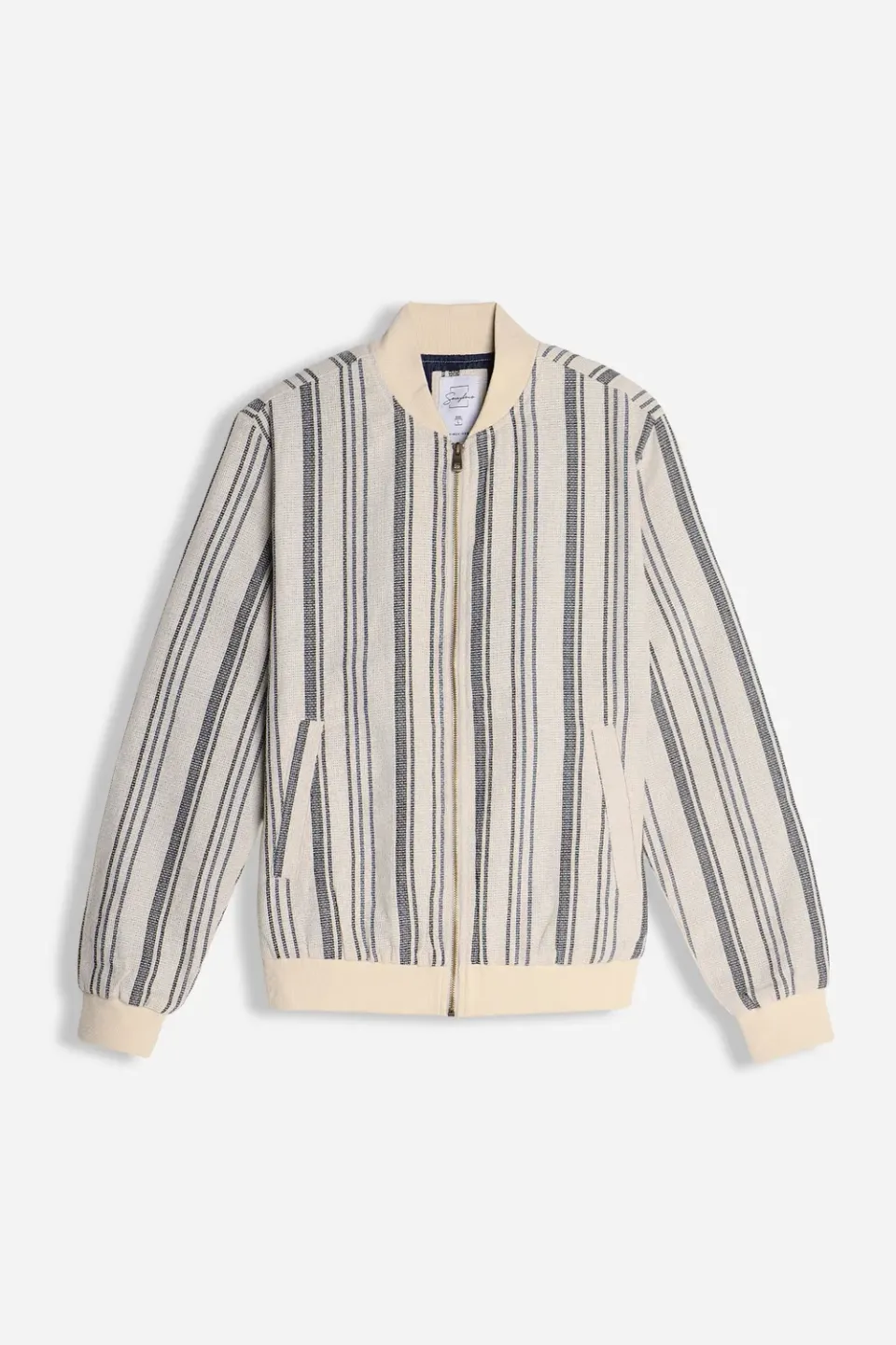 Sonny Bono Bomber Misto Lino Giubbotto Beige