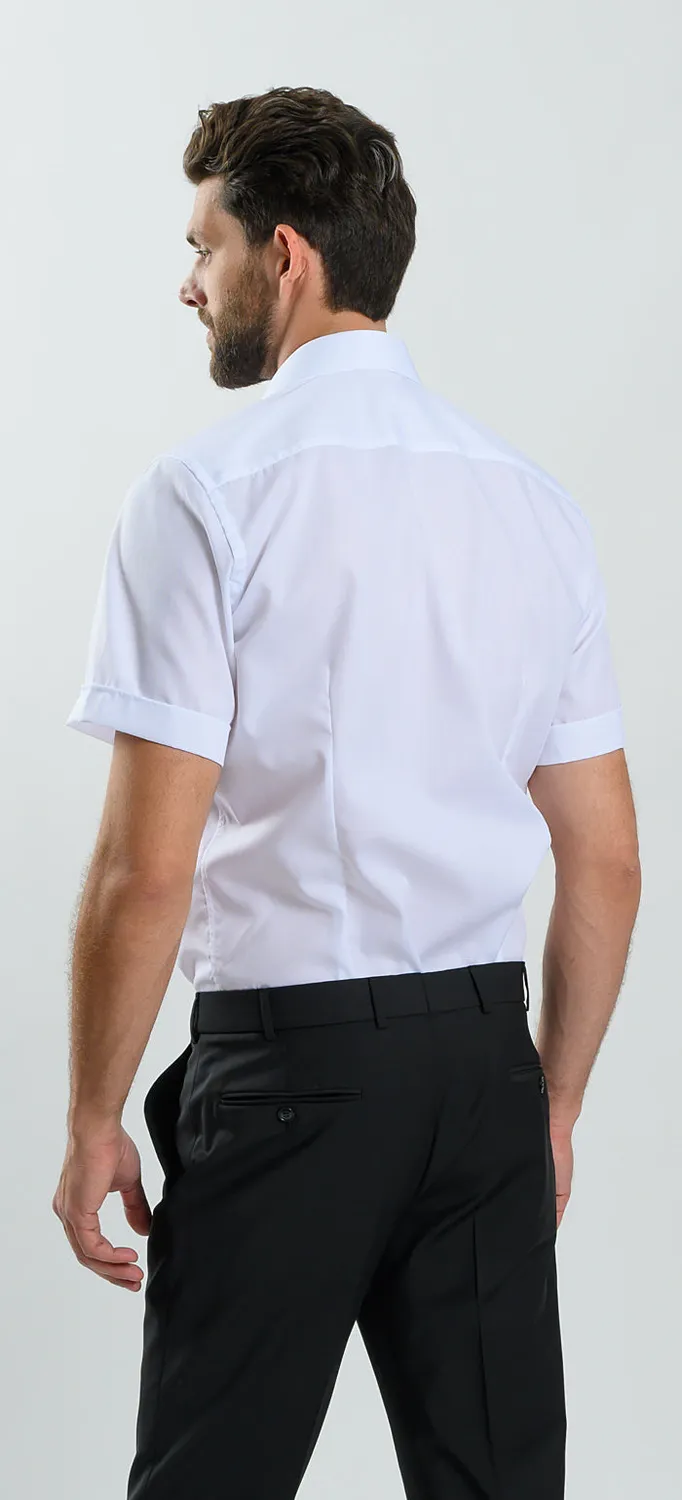 Alain Delon camicia manica corta slim fit bianca fantasia