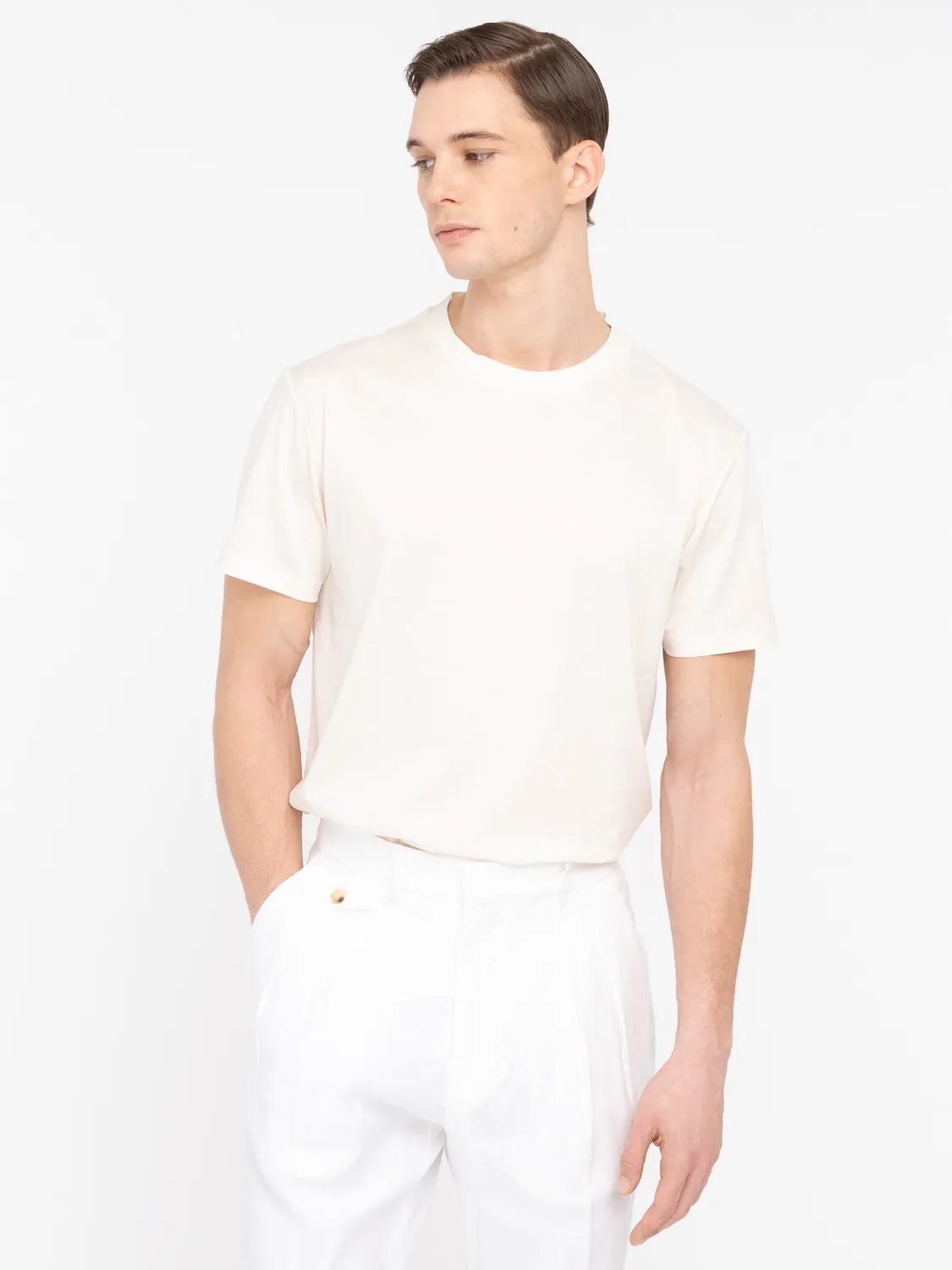 Paoloni T-shirt jersey di cotone bianca 100% cotone