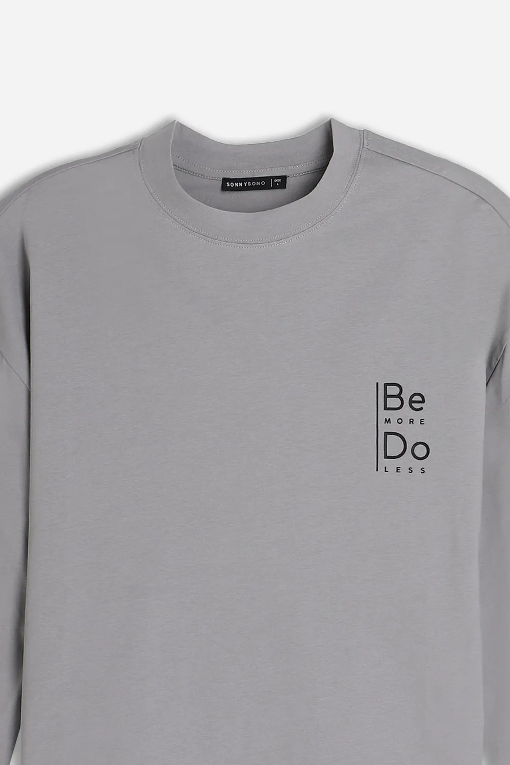 Sonny Bono t-shirt manica lunga stampata grigio medio