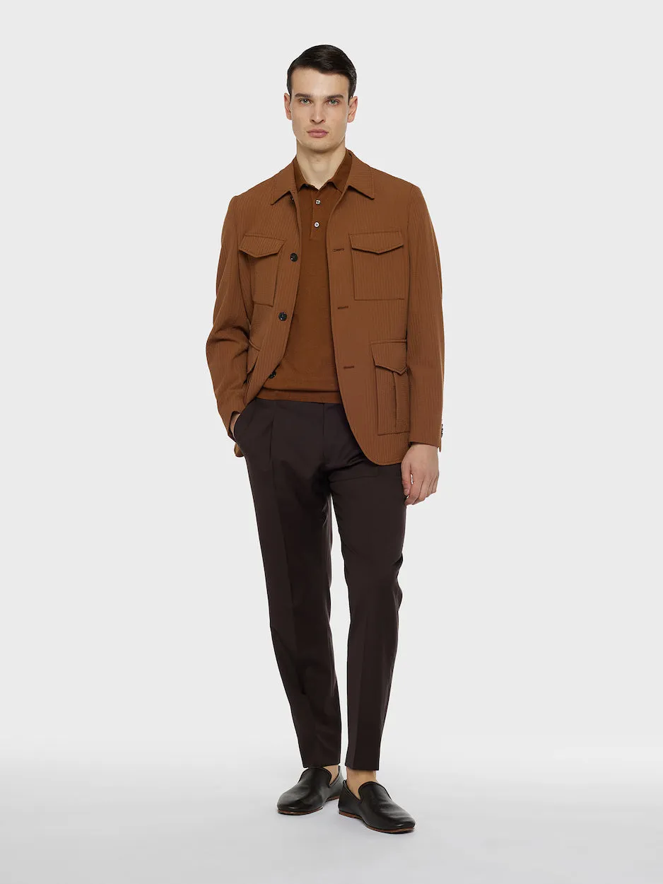 Caruso Rigoletto pantalone lana marrone una pince