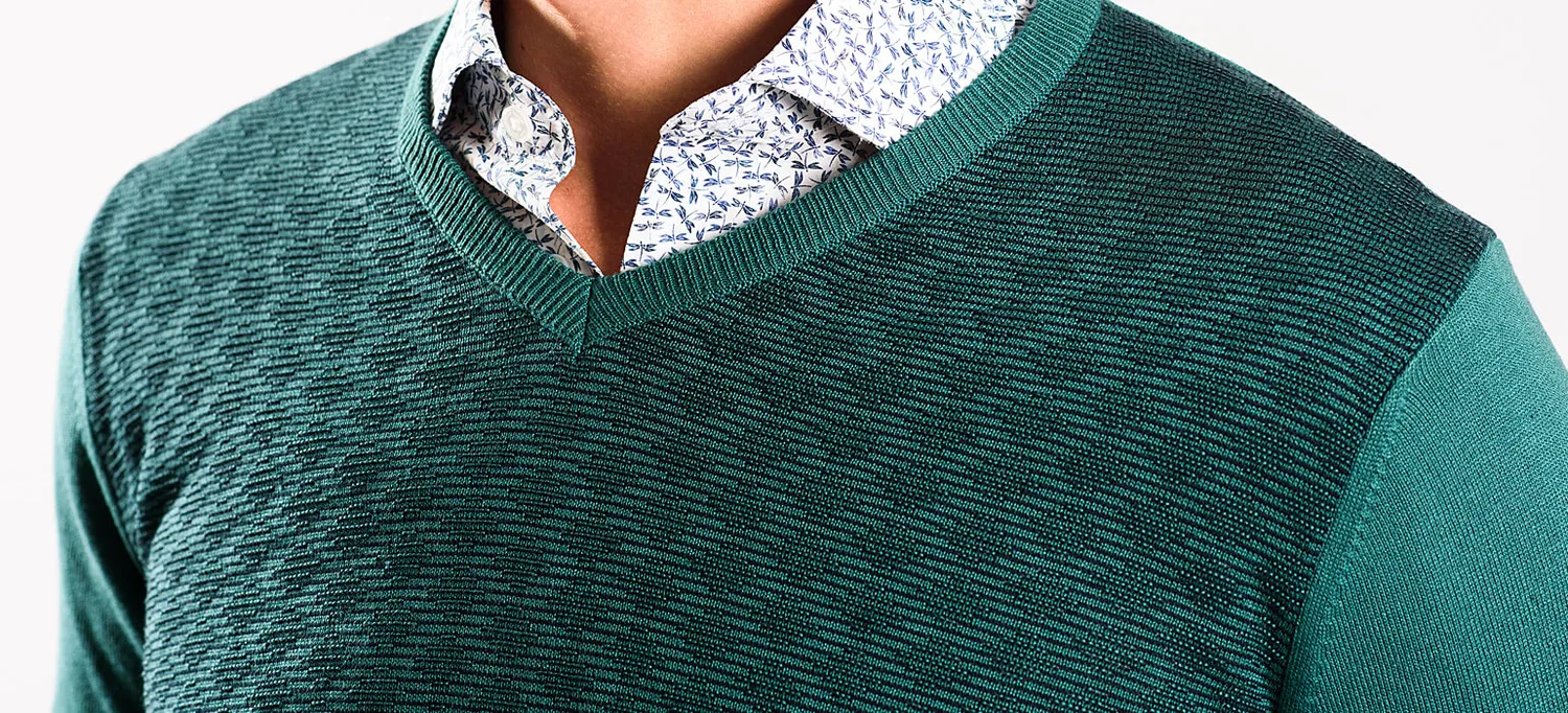 Alain Delon maglione verde cotone S slim fit