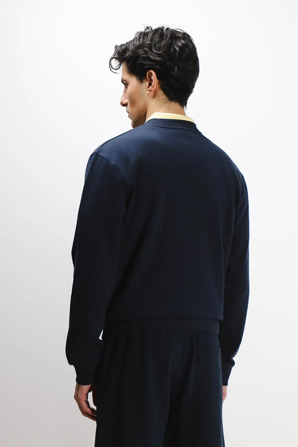 Sonny Bono Basic felpa girocollo bleu maniche lunghe