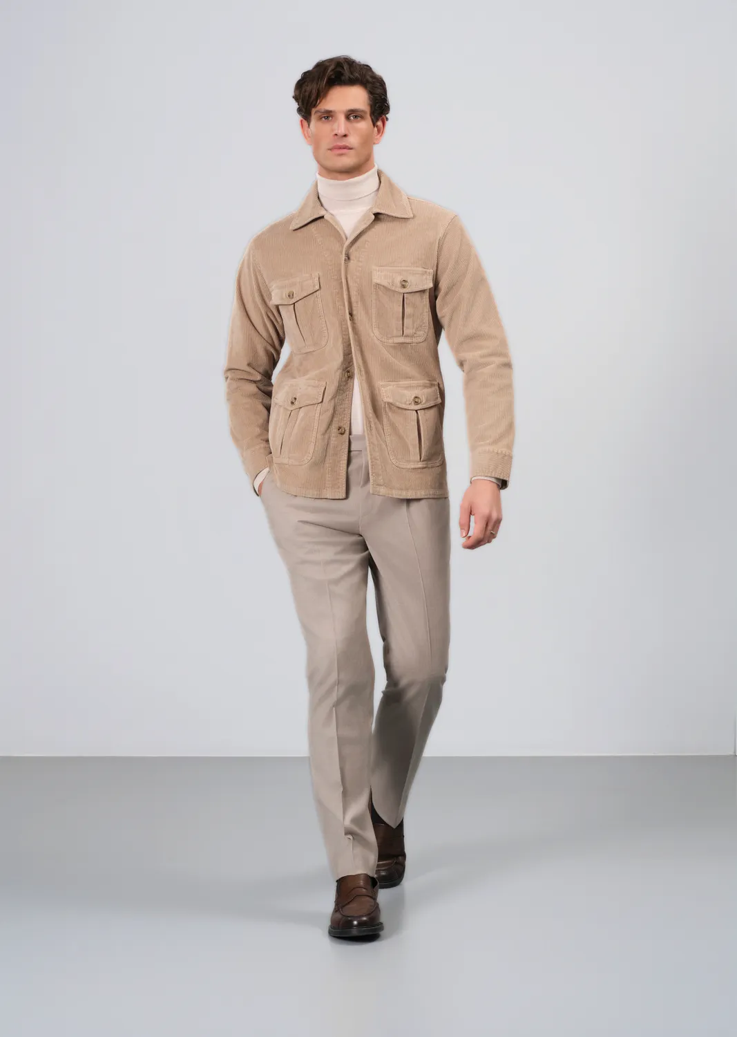 Sand Menswear Anders Safari 0778 sopracamicia cammello chiaro